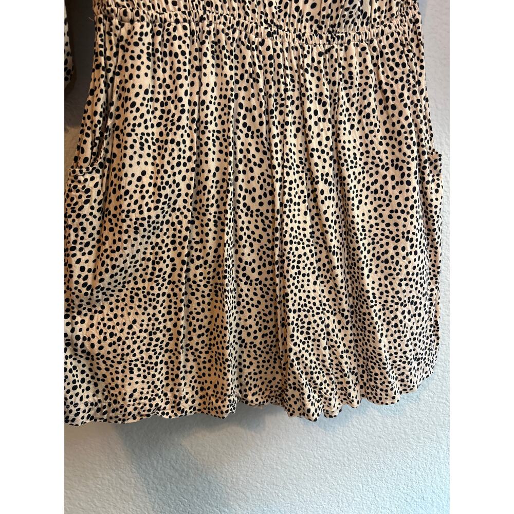 Anthropologie Beachgold | Tan/Black Polka Dot Half Sleeve Romper | Small - Picture 8 of 14